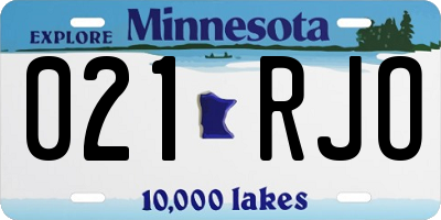 MN license plate 021RJO