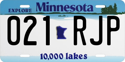 MN license plate 021RJP