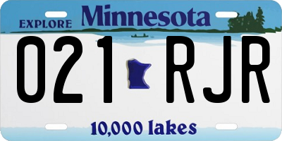 MN license plate 021RJR