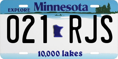 MN license plate 021RJS