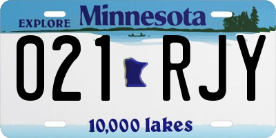 MN license plate 021RJY