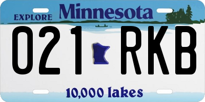 MN license plate 021RKB