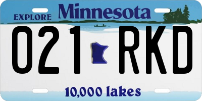 MN license plate 021RKD