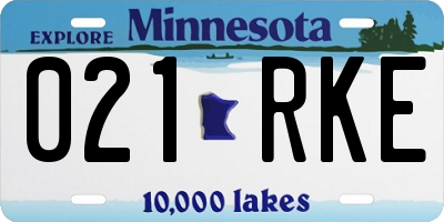MN license plate 021RKE