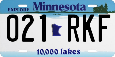 MN license plate 021RKF