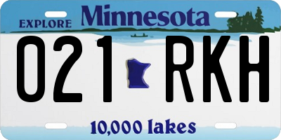 MN license plate 021RKH