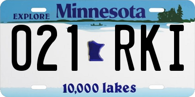 MN license plate 021RKI