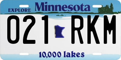 MN license plate 021RKM