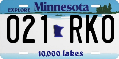 MN license plate 021RKO