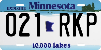 MN license plate 021RKP