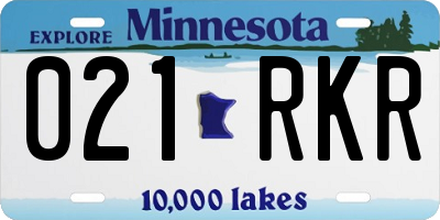 MN license plate 021RKR