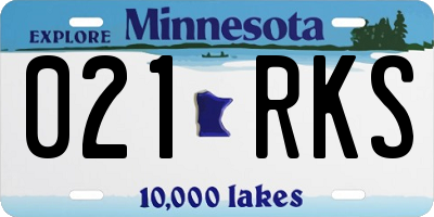 MN license plate 021RKS