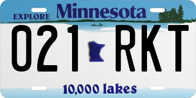 MN license plate 021RKT