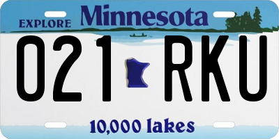 MN license plate 021RKU