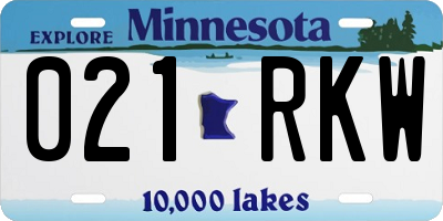 MN license plate 021RKW
