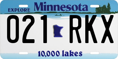 MN license plate 021RKX
