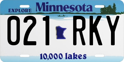MN license plate 021RKY