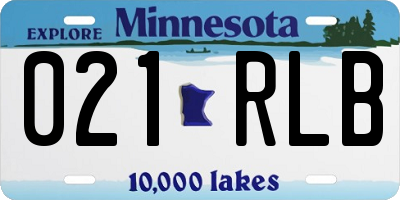 MN license plate 021RLB