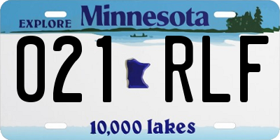 MN license plate 021RLF