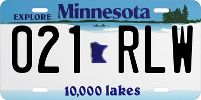 MN license plate 021RLW