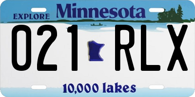 MN license plate 021RLX