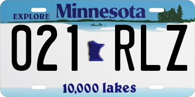 MN license plate 021RLZ