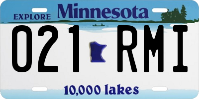 MN license plate 021RMI
