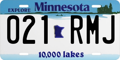 MN license plate 021RMJ