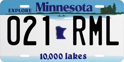 MN license plate 021RML