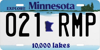 MN license plate 021RMP