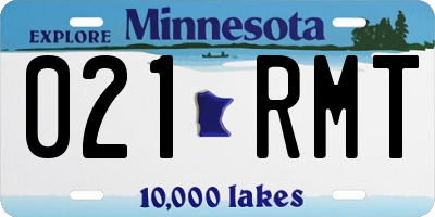 MN license plate 021RMT