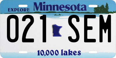 MN license plate 021SEM