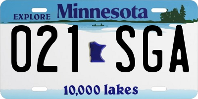 MN license plate 021SGA