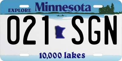 MN license plate 021SGN