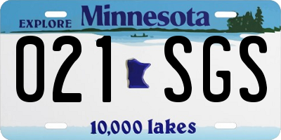 MN license plate 021SGS