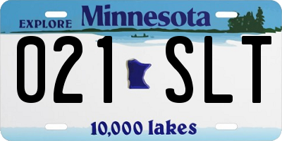 MN license plate 021SLT
