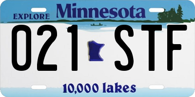 MN license plate 021STF