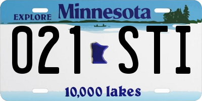 MN license plate 021STI
