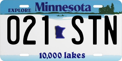MN license plate 021STN