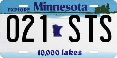 MN license plate 021STS