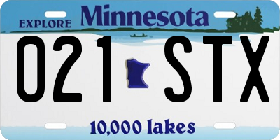 MN license plate 021STX