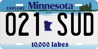 MN license plate 021SUD