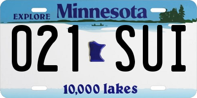 MN license plate 021SUI