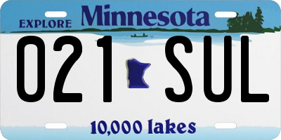 MN license plate 021SUL
