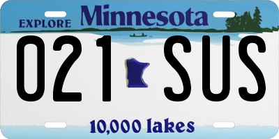 MN license plate 021SUS