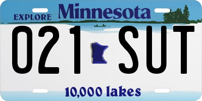MN license plate 021SUT