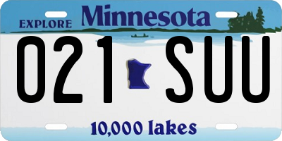 MN license plate 021SUU