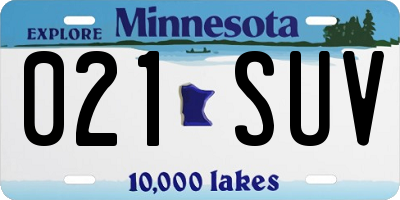 MN license plate 021SUV