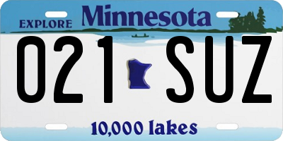 MN license plate 021SUZ