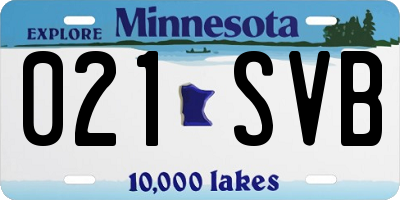 MN license plate 021SVB